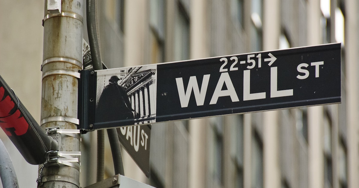 Wall street street sign in new york city.