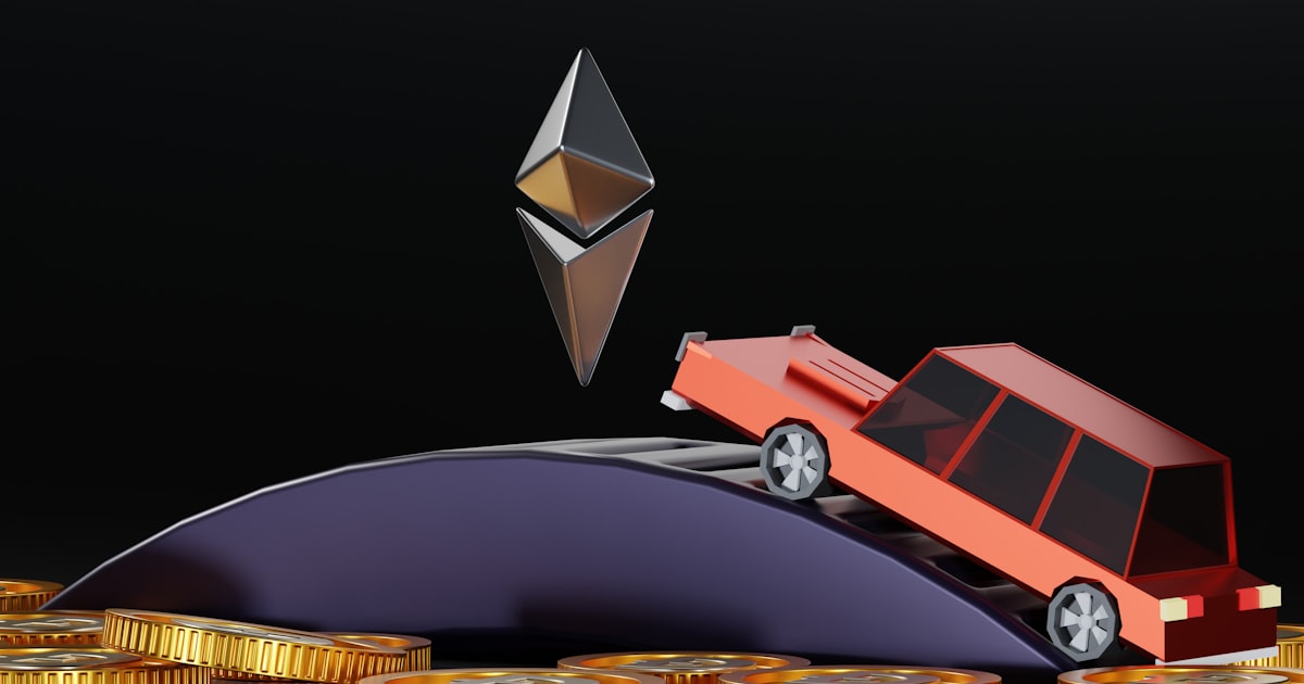 a red car with a cone on top of it