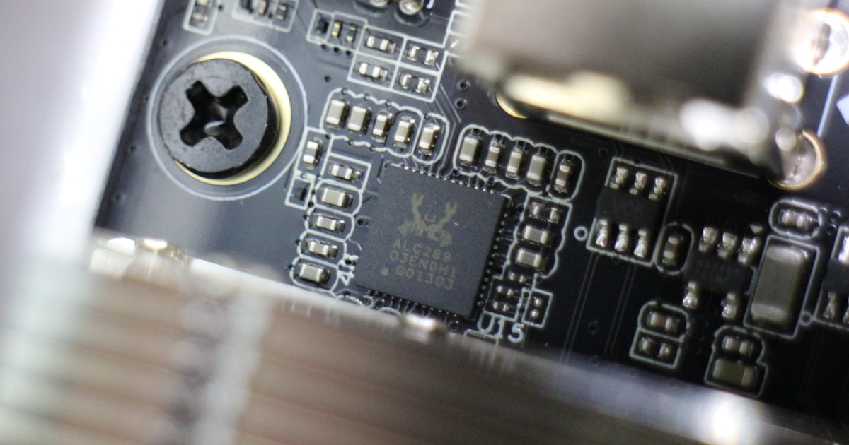 A close up view of a computer motherboard