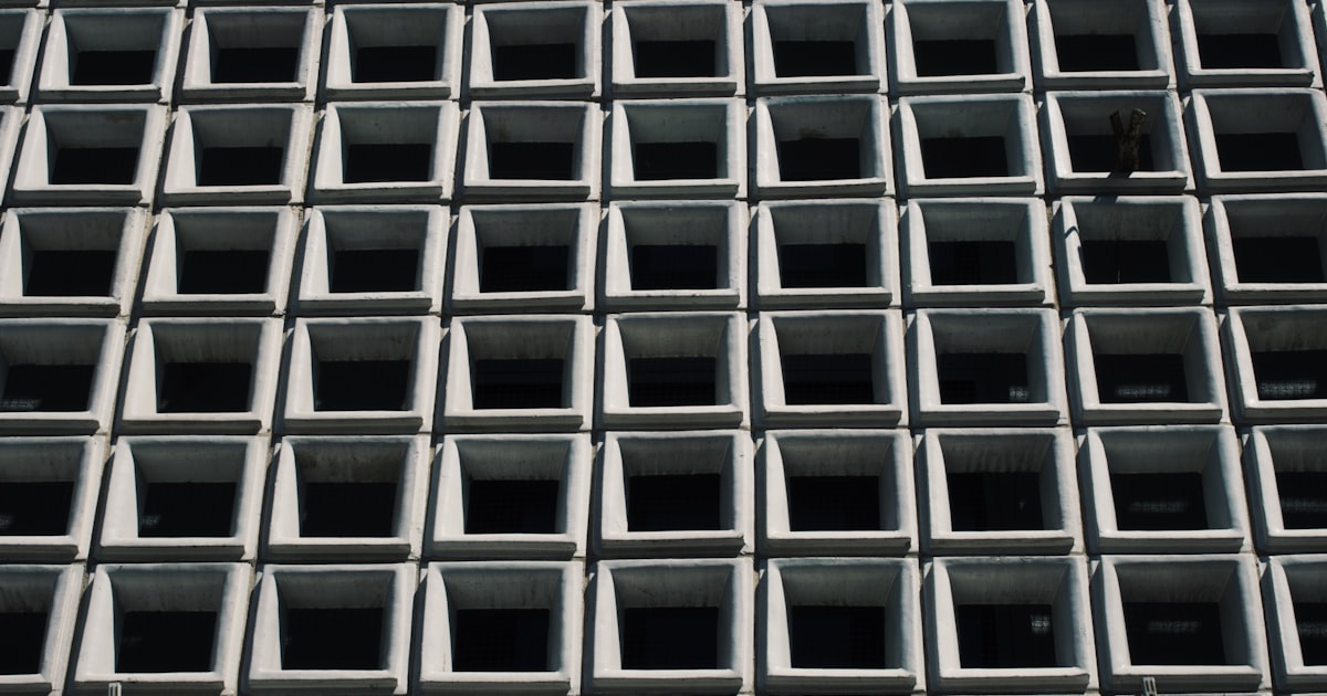 a building with many windows