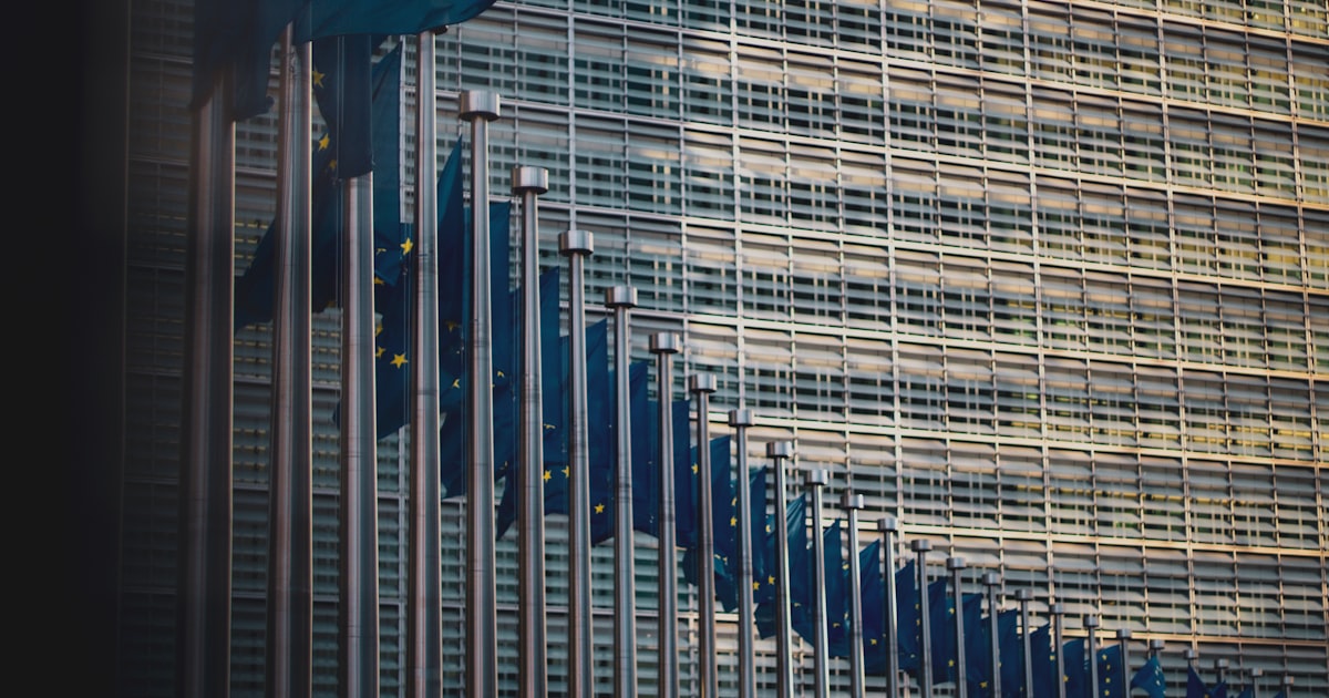 blue flag on top of building during daytime