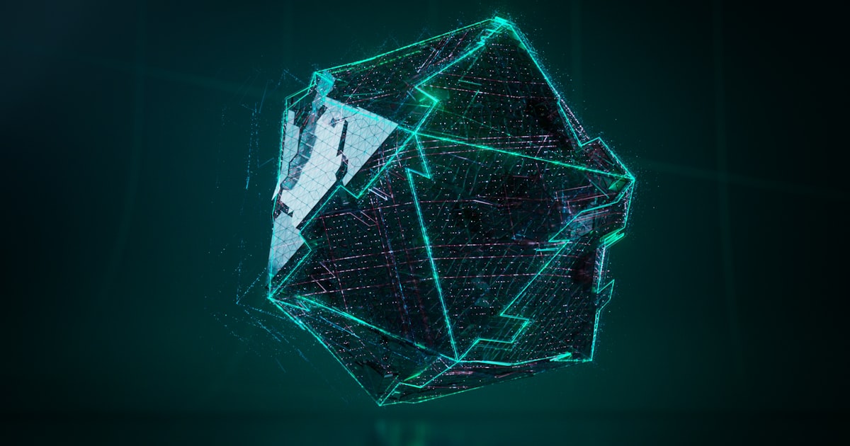 A 3D image of a diamond on a black background