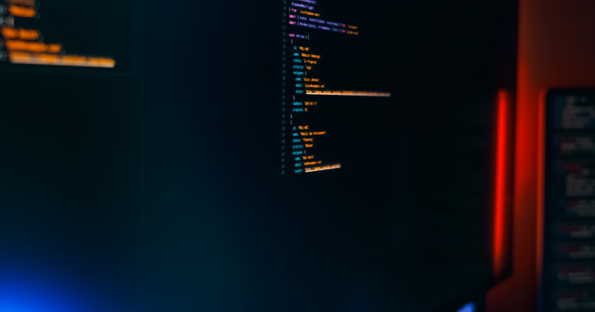 Computer screen displaying lines of code