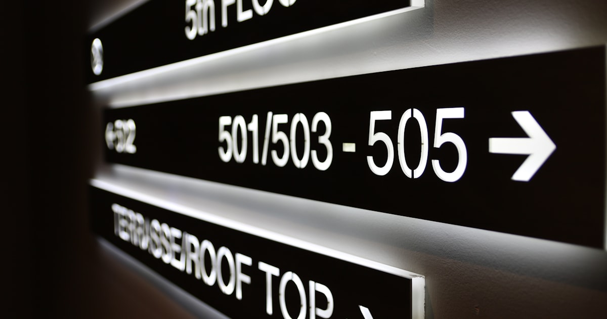 black and white lightened signages