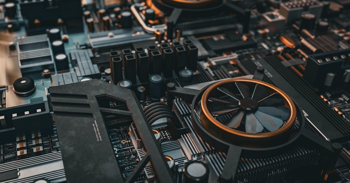 a close up of a computer motherboard