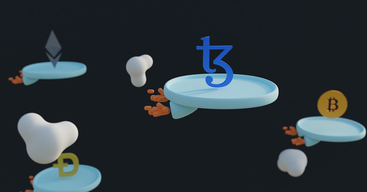 a number of objects floating in the air