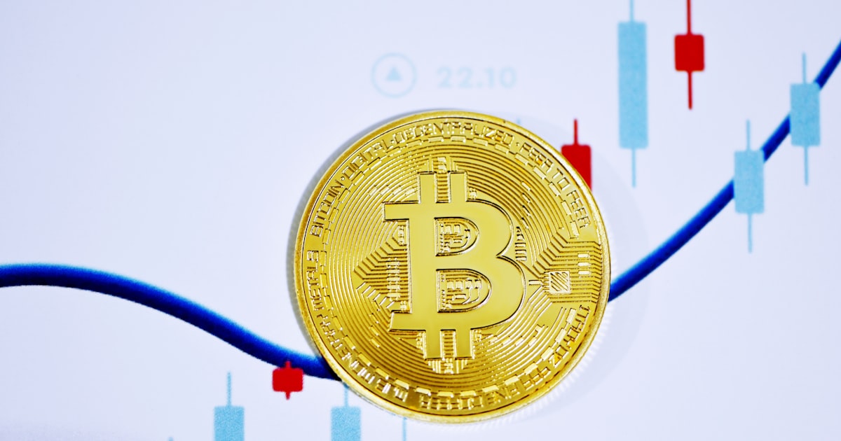 a bitcoin sitting on top of a chart