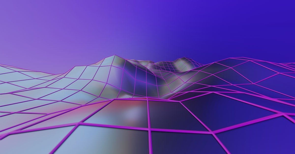 a computer generated image of a mountain in the distance