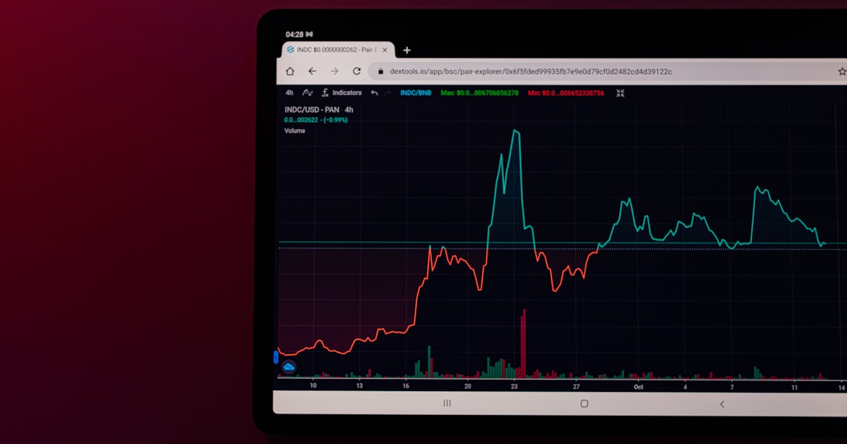 a computer screen with a line graph on it