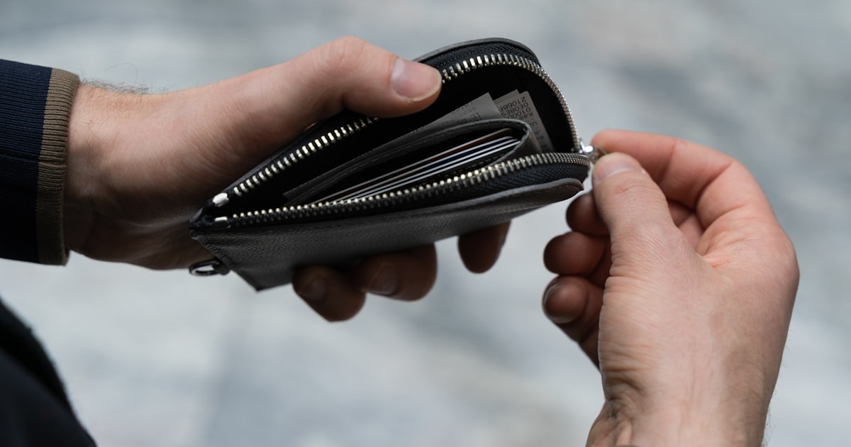 a person holding a wallet in their hand