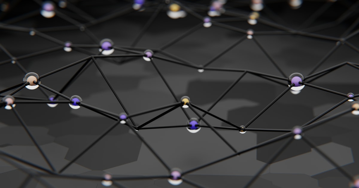 a black and white photo of a network of dots