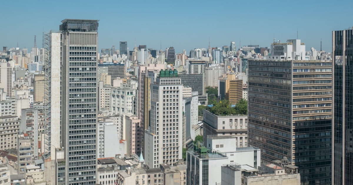 a view of a city from a tall building