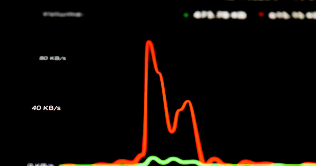 a computer screen with a line graph on it
