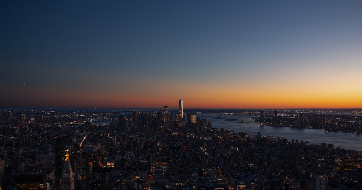 a cityscape at night