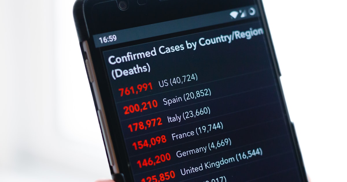 a person holding a cell phone with a list of cases on it