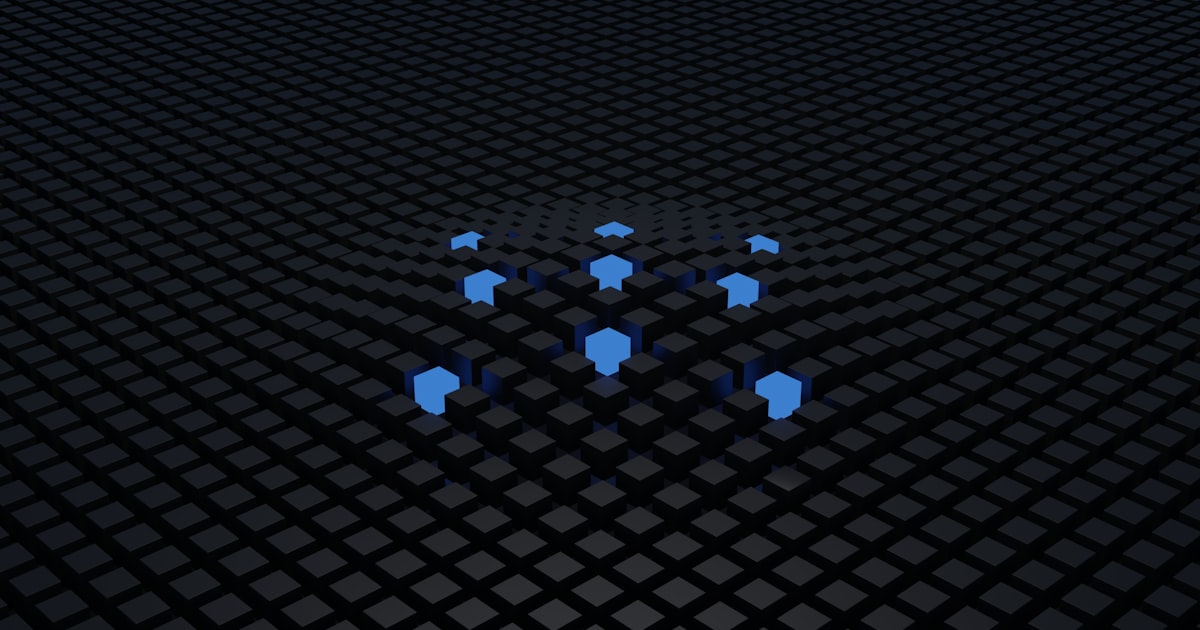a group of blue arrows on a black background