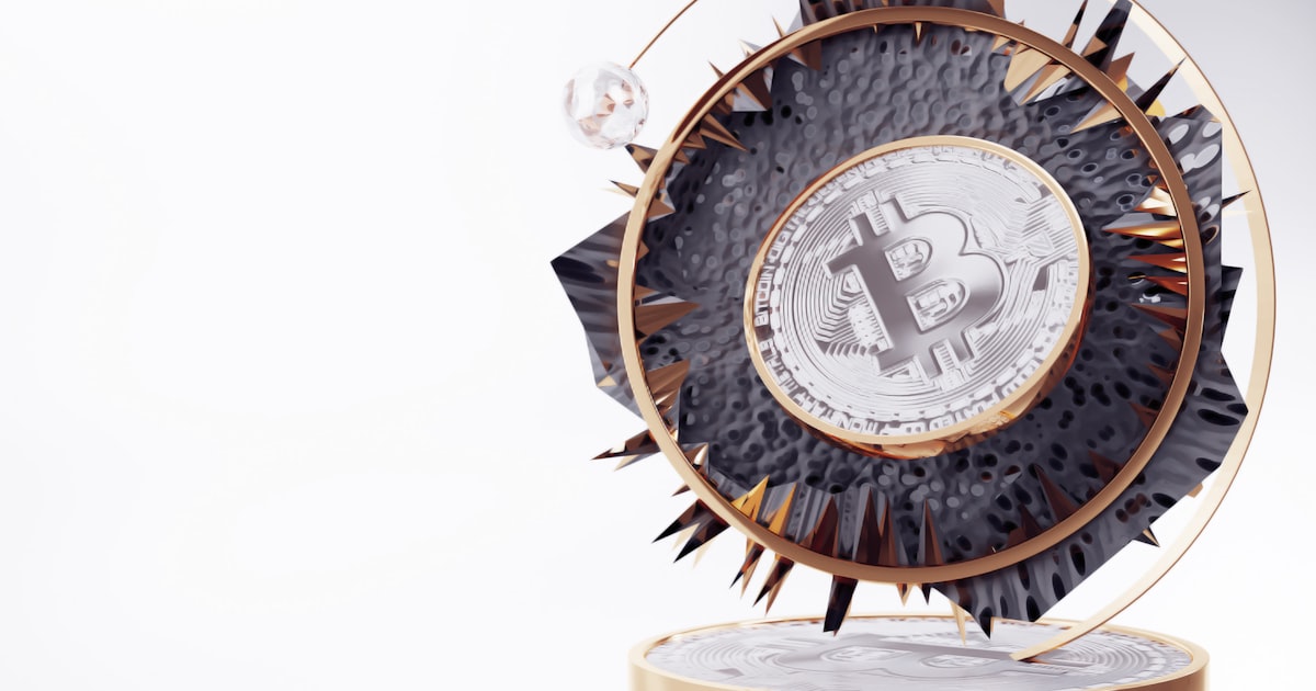 a clock with a bitcoin inside of it