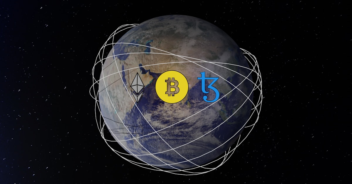 a picture of the earth with a bitcoin on it