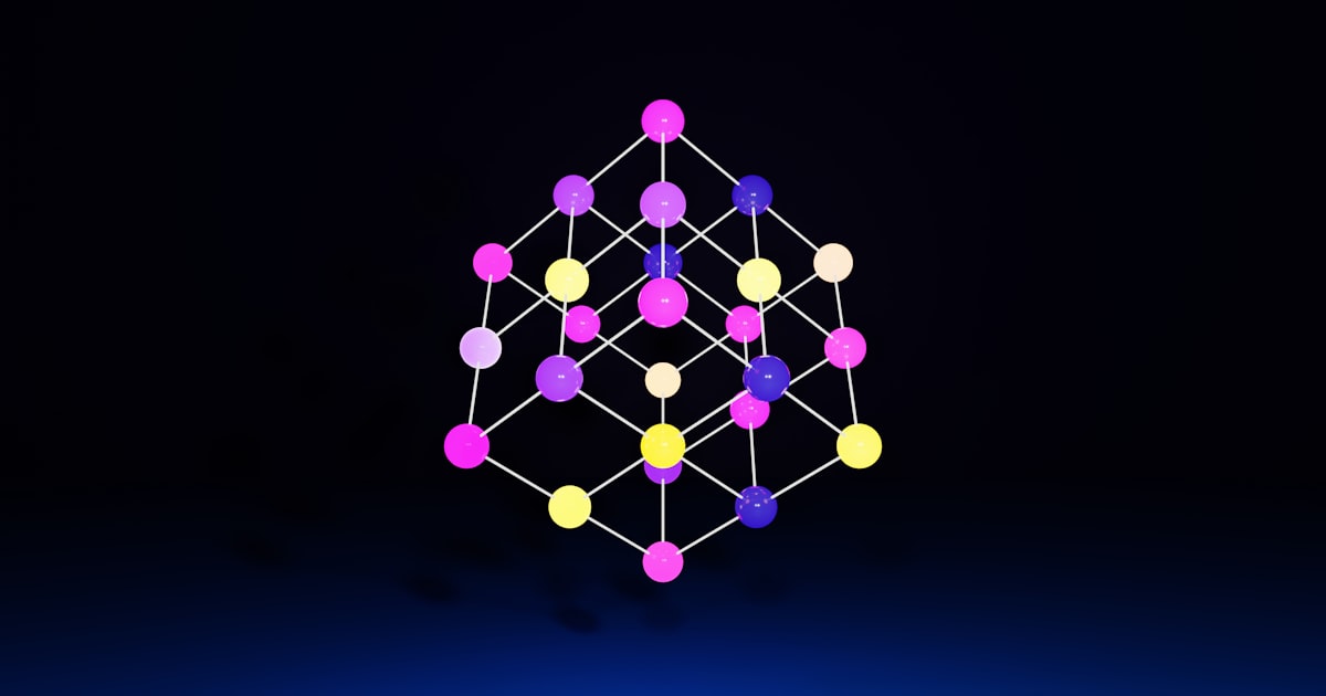 a multicolored object on a black background