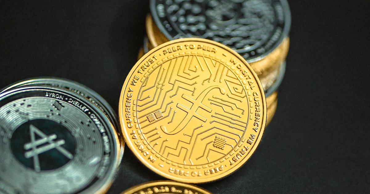 a close up of three different types of coins
