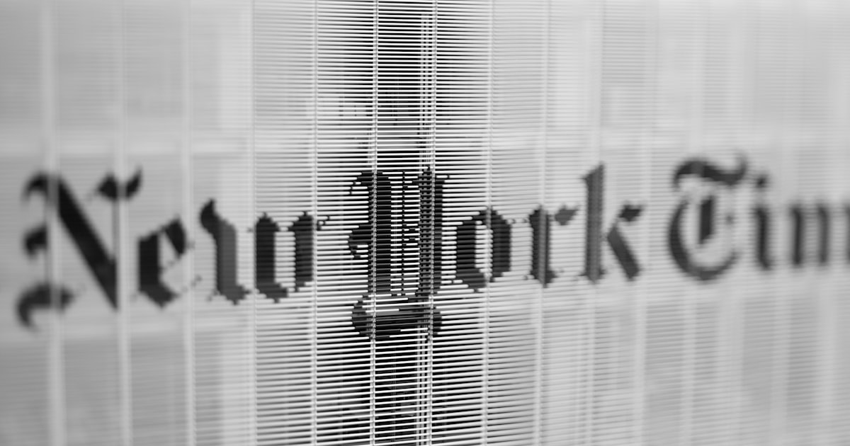 New york times logo on a textured background