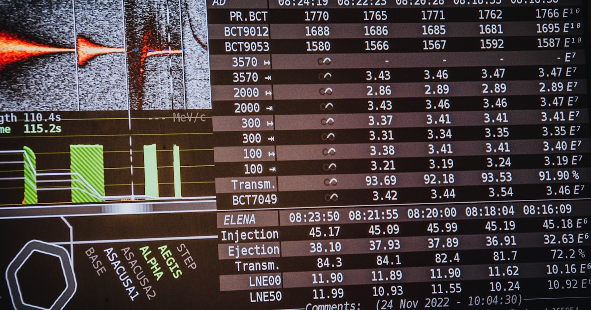 a computer screen with a bunch of data on it