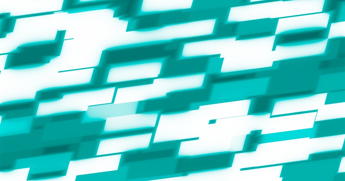 Abstract turquoise and white geometric pattern
