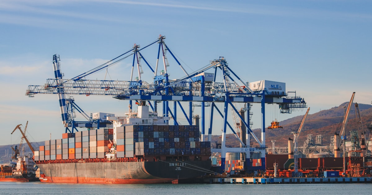 a large cargo ship in a body of water