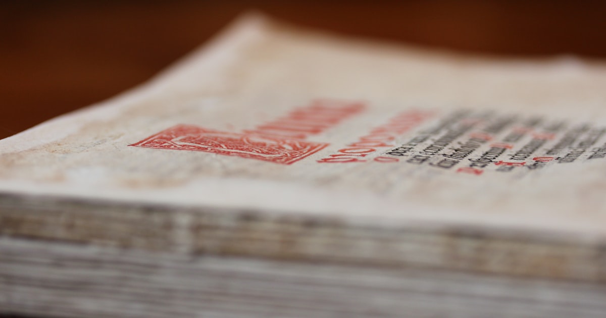 a close up of a passport on a table
