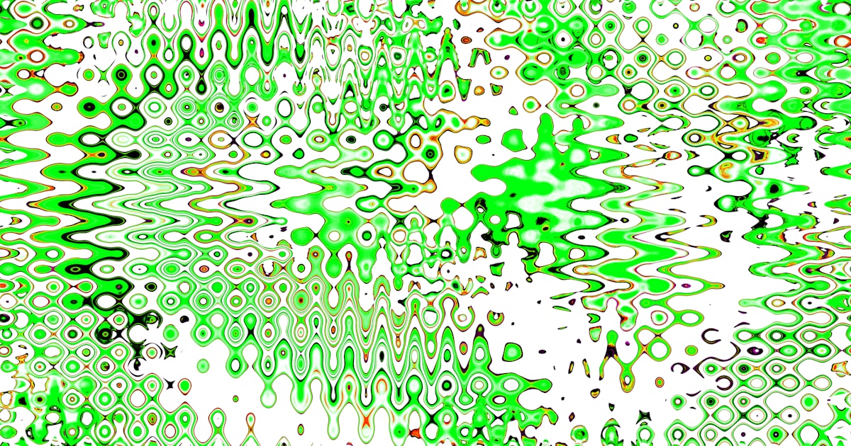 Abstract green and white wavy pattern
