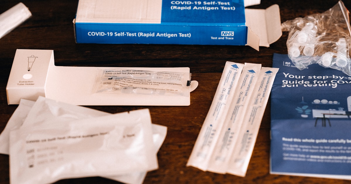 white and blue cardboard box