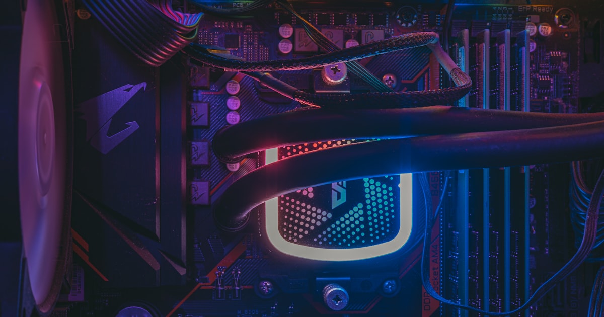 A close up of a computer motherboard