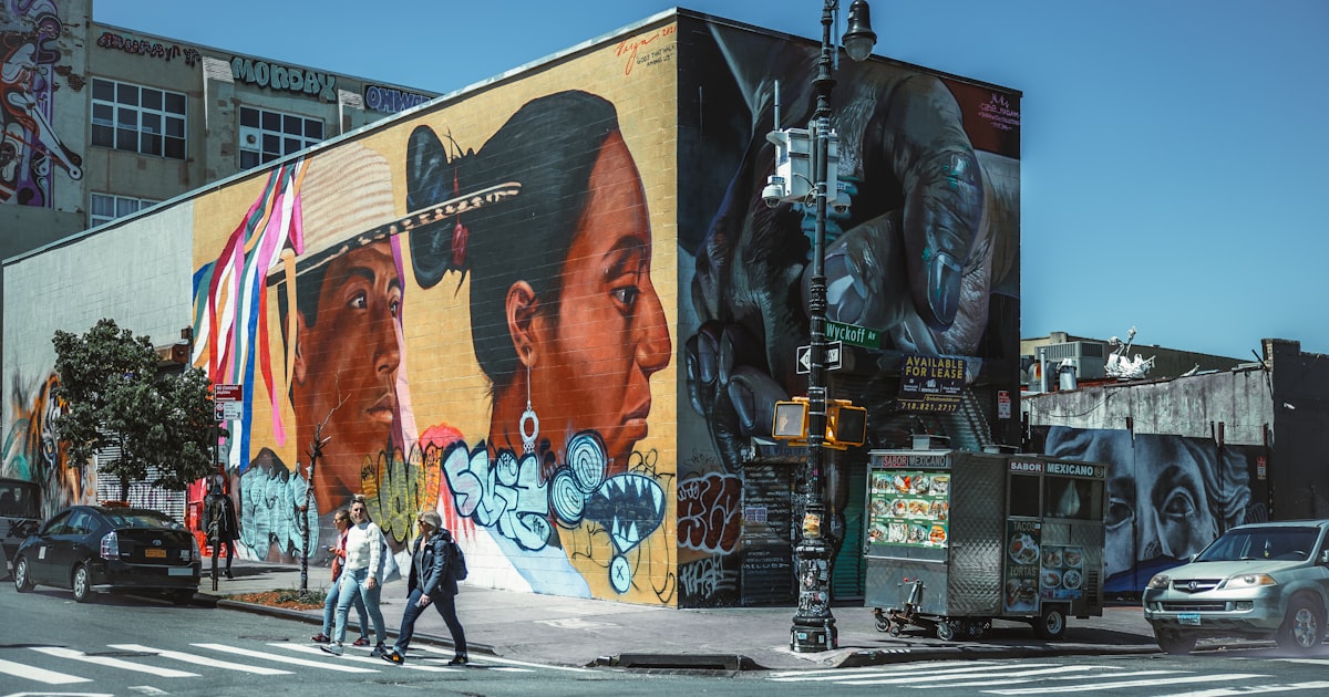 a mural on a wall