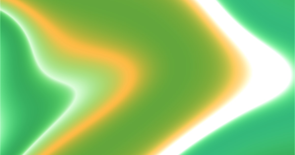 Abstract green and orange glowing shapes
