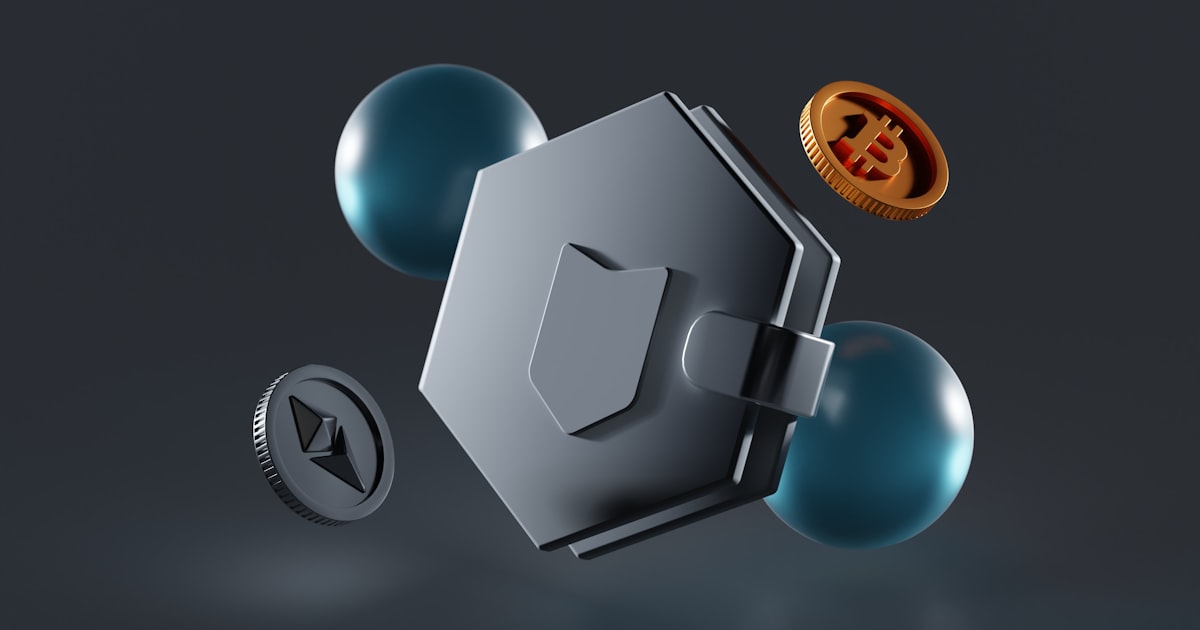 a metal object with a bitcoin coming out of it