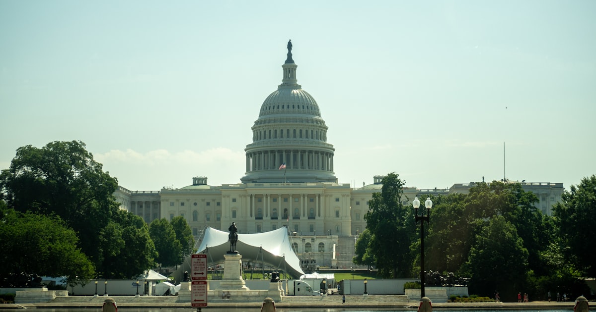 A man standing in front of the capitol building