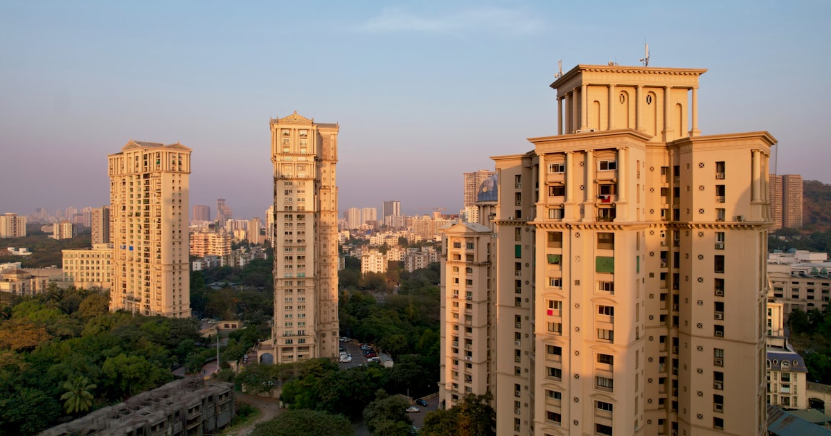 a view of a city from a high rise building