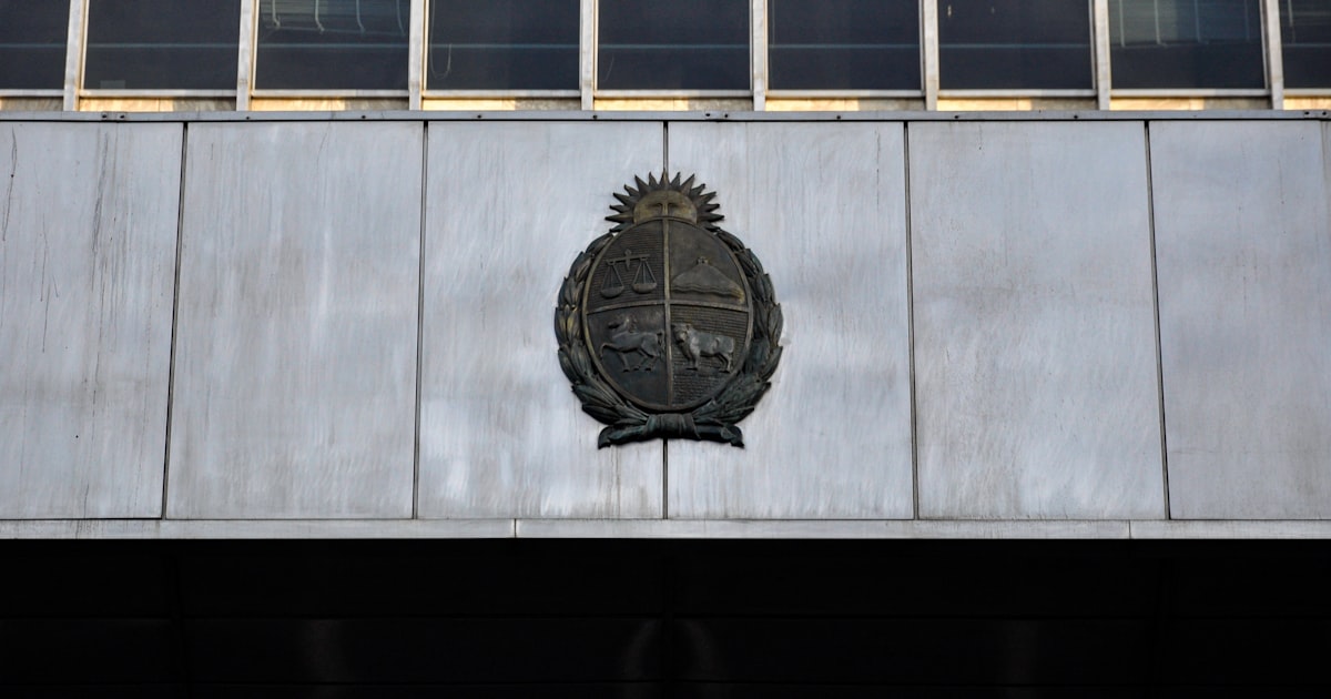 Emblem on a modern building facade