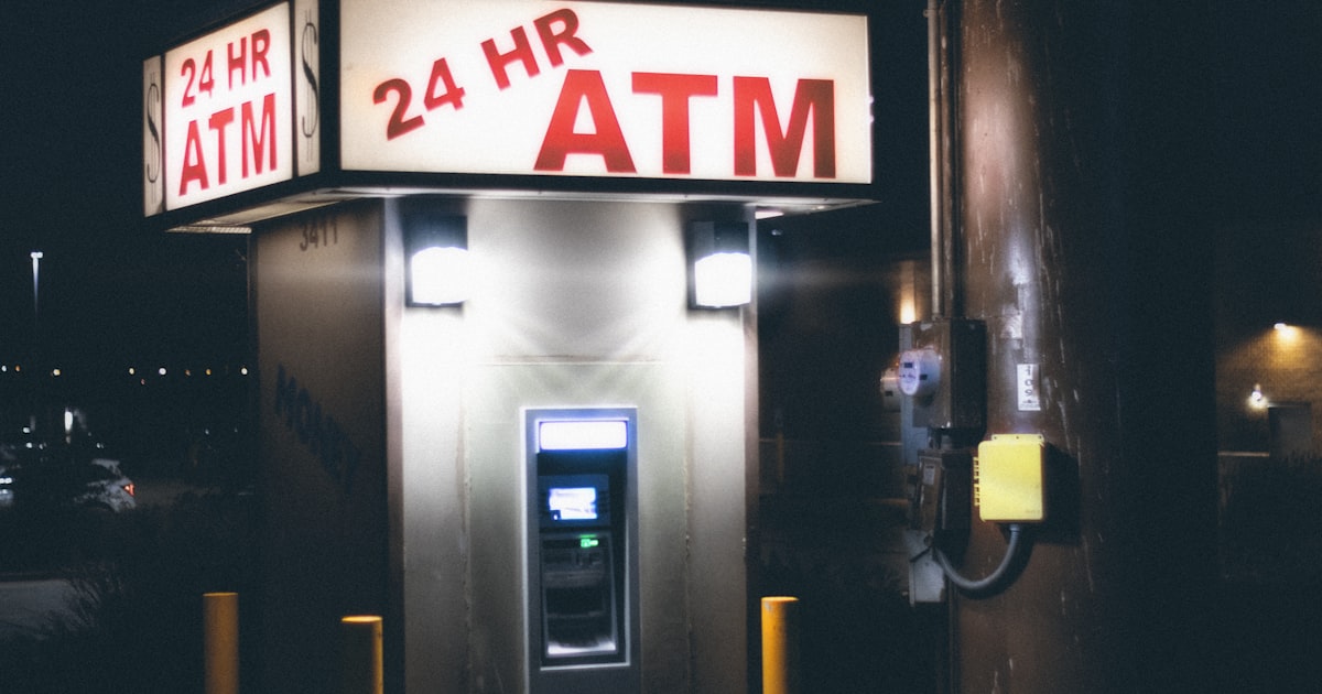 gray and black atm machine
