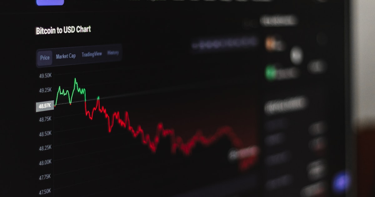 a computer screen displaying a stock market chart
