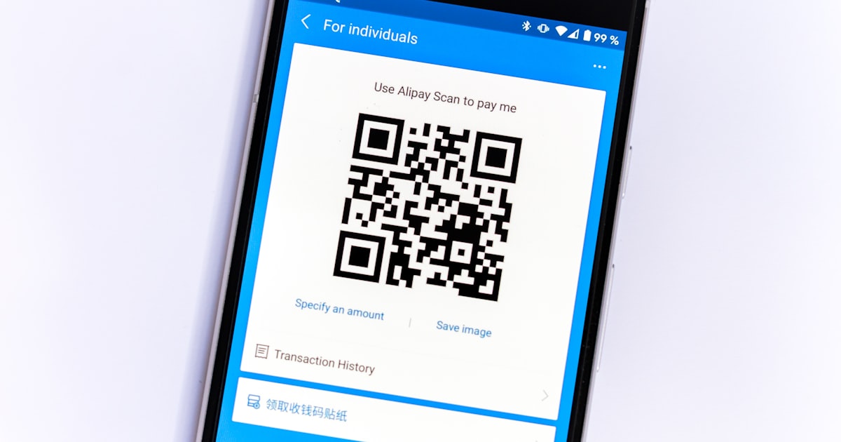 black samsung android smartphone with qr code