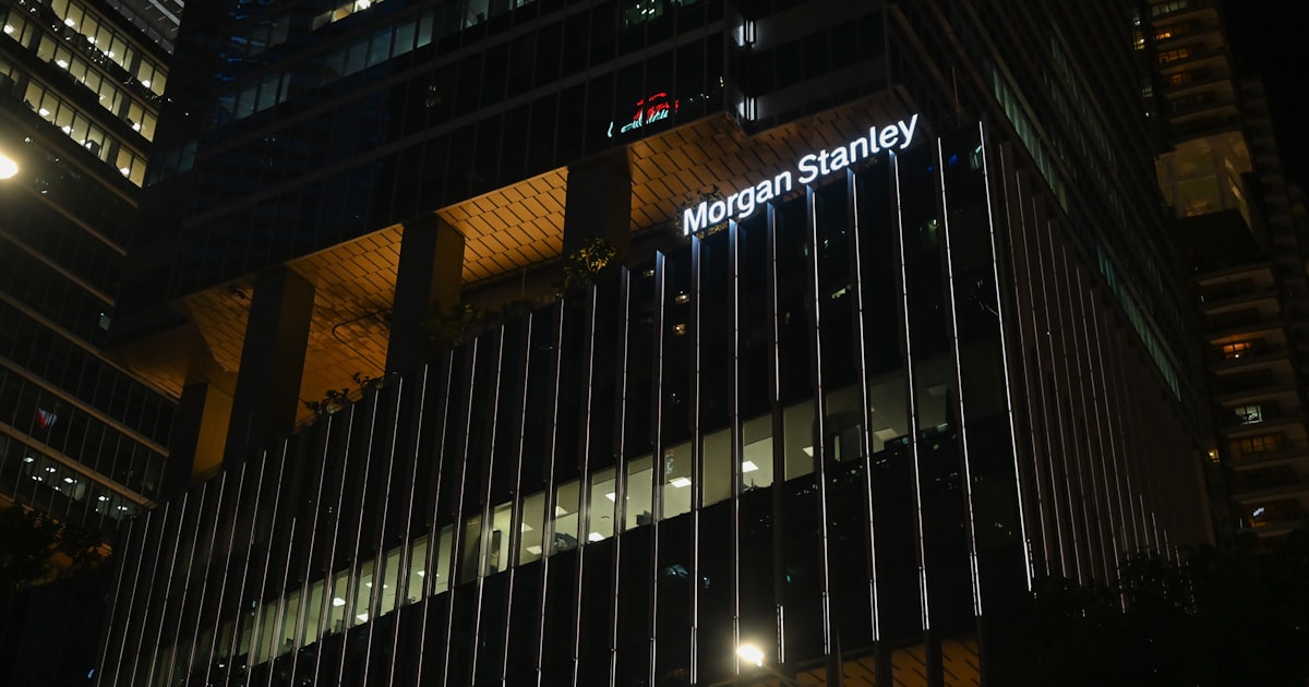 Morgan stanley building illuminated at night