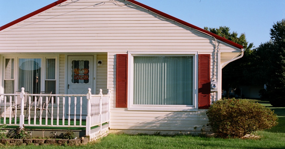 white and red wooden house