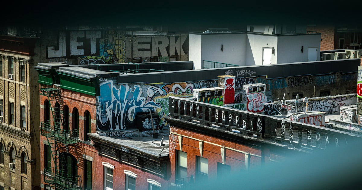 A view of a city from a tall building