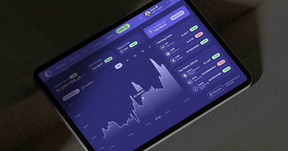 A cell phone displaying a stock chart on the screen