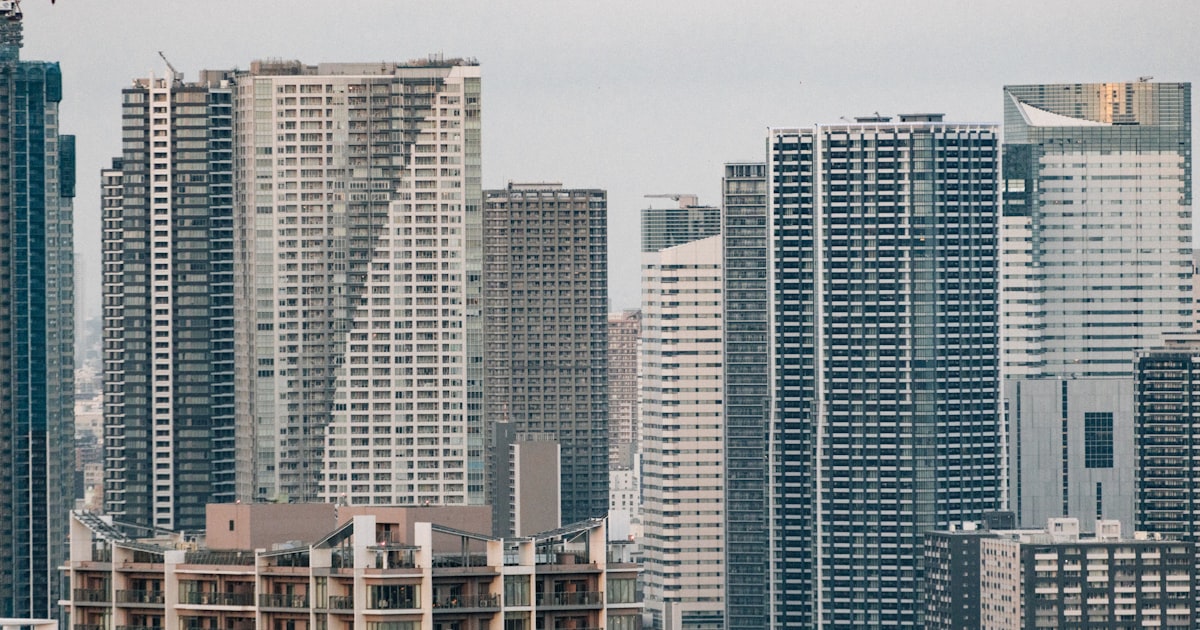 Modern high-rise buildings in a city skyline
