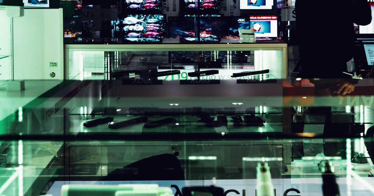 clear glass display counter