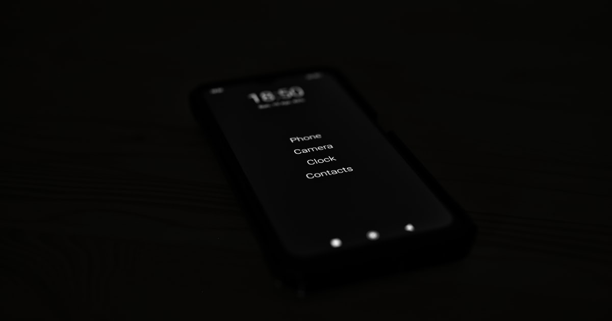 Smartphone screen displaying time and menu options