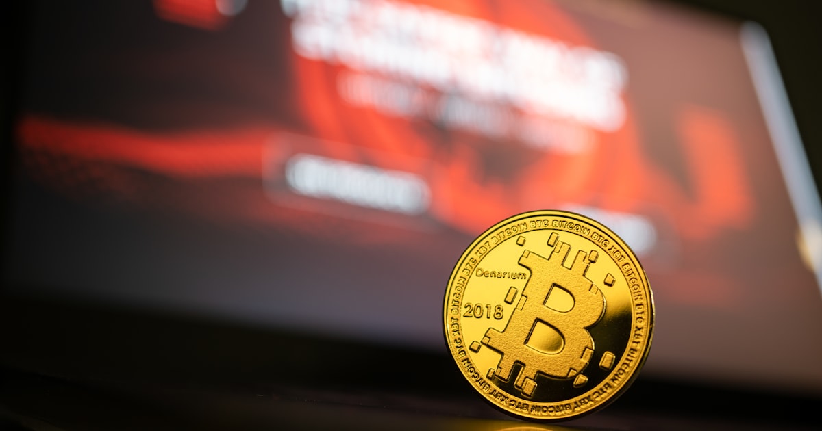 round gold-colored bit coin