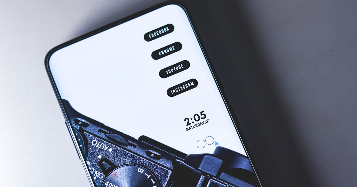 turned on Android smartphone